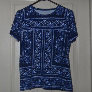 Talbot Bandana Print Top Medium Blue White